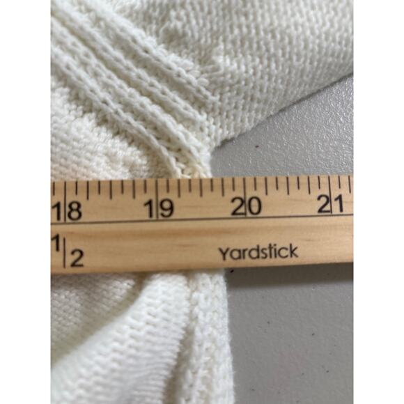 Calvin Klein Jeans Sweater Women's Size XL Cream Cable Knit Crew Neck Pullover - Picture 6 of 10